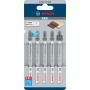 5 Lames scie sauteuse BIM Clean Bois dur 100mm , Pas : 2,5mm T101BRF