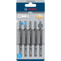5 Lames scie sauteuse  Précision Bois 100mm - Pas : 4mm T144DP