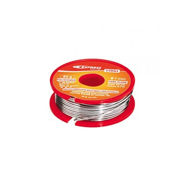 Fil de soudure 99,3% étain / 0,7% cuivre 80g diamètre 1mm
