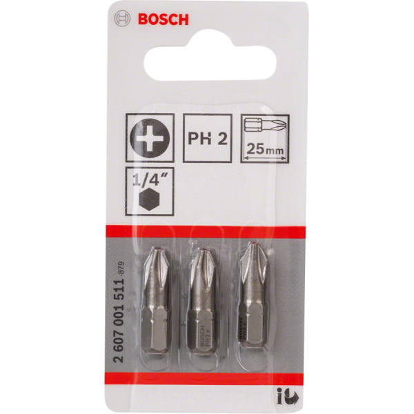 3 EMBOUTS DE VISSAGE QUALITE EXTRA-DURE PH2 EMMANCHEMENT HEXAGONAL 25MM
