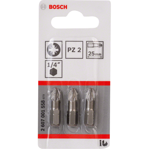 3 EMBOUTS DE VISSAGE QUALITE EXTRA-DURE PZ2 EMMANCHEMENT HEXAGONAL 25MM