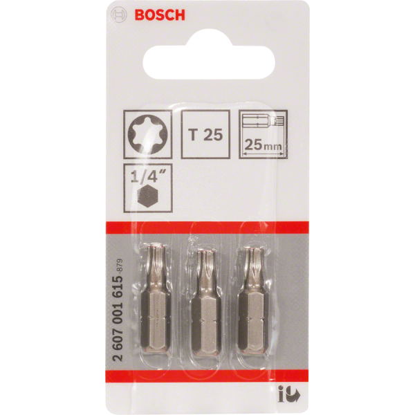 3 EMBOUTS DE VISSAGE QUALITE EXTRA-DURE T25 EMMANCHEMENT HEXAGONAL 25MM