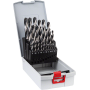 SETS DE 25 FORETS METAUX HSS POINTTEQ, DIN 338 1-13MM