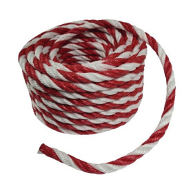 CORDAGE PP BALISAGE D16 C25M BLANC/ROUGE