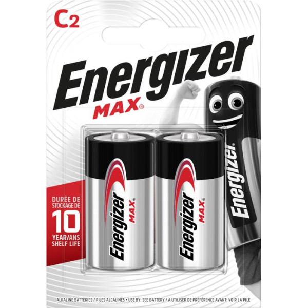 2 PILES LR14 1.5V ALCALINE ENERGIZER MAX