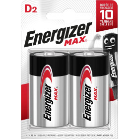 2 PILES D LR20 1.5V ALCALINE ENERGIZER MAX