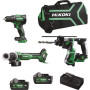 Pack 3 machines 18V : perceuse, perforateur et meuleuse HIKOKI