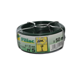 Fil de fer plastifié vert 1.35mm x 50 mètres
