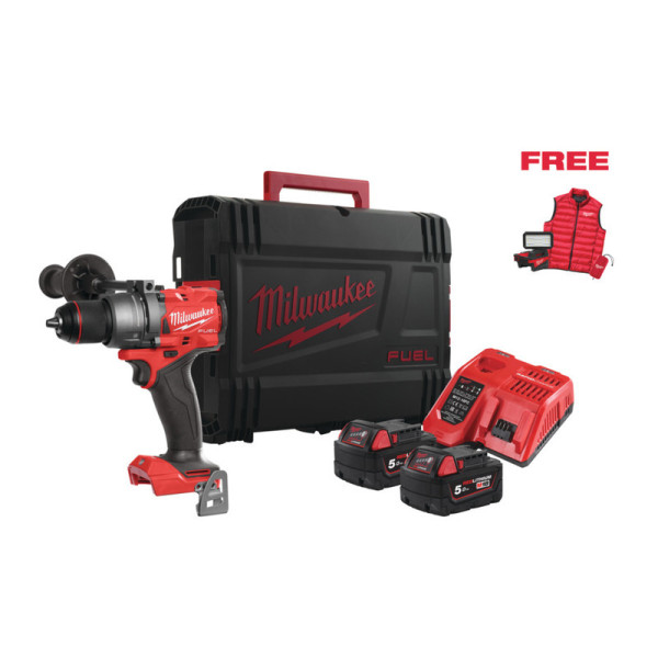 Perceuse à percussion FUEL FPD3  avec 2 batteries 5Ah en coffret HD BOX - Doudoune et projecteur offert