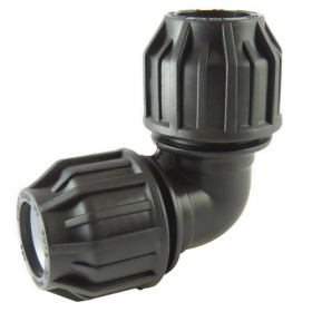 Raccord à compression pour tube PE coude à 90°