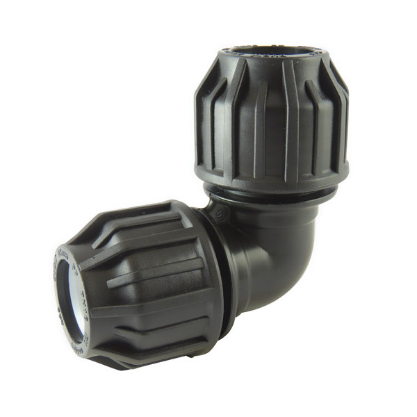 Raccord à compression pour tube PE coude à 90°