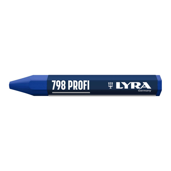 Craie de marquage à la cire 798 PROFI 12mm Bleue LYRA - Boite de 12