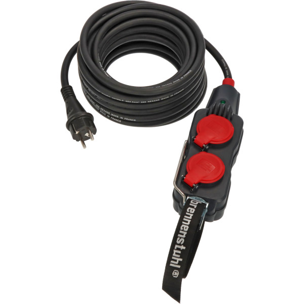 Cordon prolongateur avec bloc mobile 4 prises avec clapets 10m