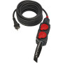 Cordon prolongateur avec bloc mobile 4 prises avec clapets 10m