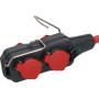 Cordon prolongateur avec bloc mobile 4 prises avec clapets 10m