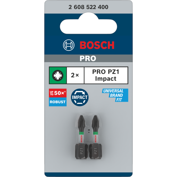 2 embouts de vissage PRO Impact PZ - 25 mm