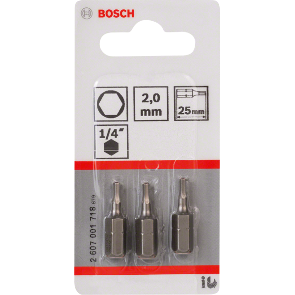 3 embouts de vissage qualité extra-dure HEX 6 pans - 25 mm