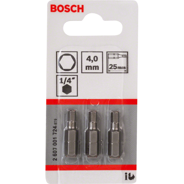 3 embouts de vissage qualité extra-dure HEX 6 pans - 25 mm