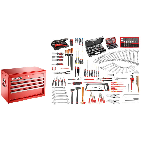 Sélection maintenance industrielle 200 outils - coffre 4 tiroirs - FACOM 2074.M140A