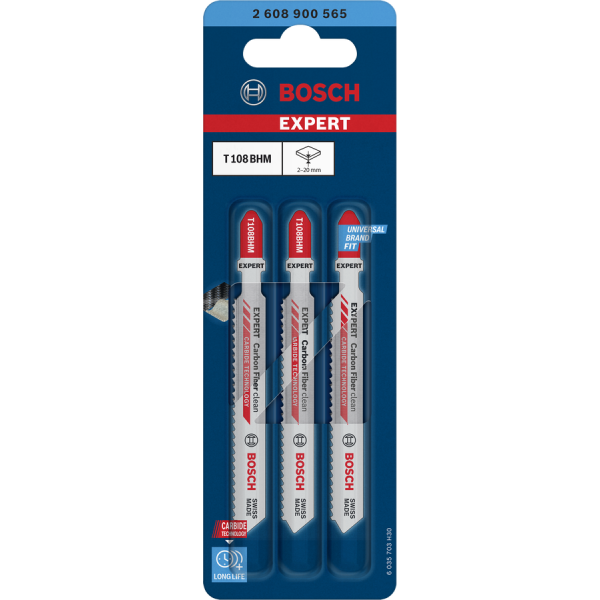 3 lames de scie sauteuse EXPERT Carbon Fiber Clean T 108 BHM