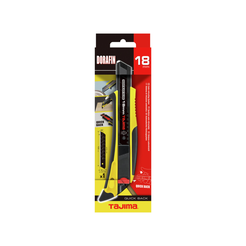 Cutter QUICK BACK auto-retractable 18mm RAZAR BLACK