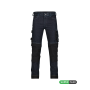 Jeans stretch DASSY avec poches genoux Bleu/Noir