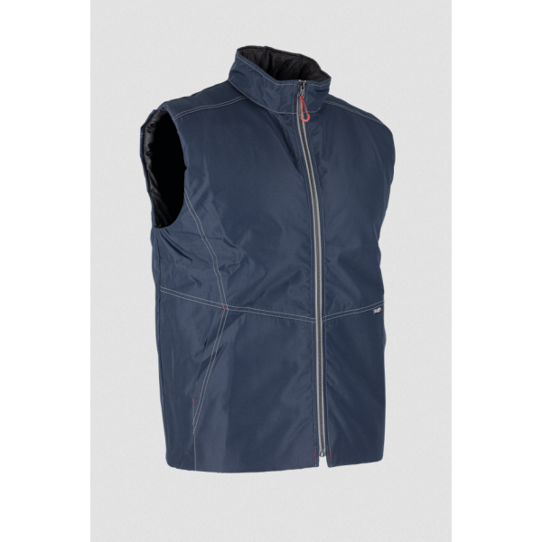 Bodywarmer matelassé col montant LMA MECANIC Bleu marine