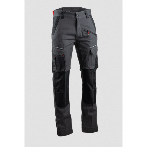Pantalon stretch avec poches genouillieres LMA COSMOS Gris/Noir