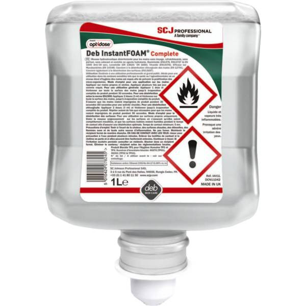 Mousse desinfectante hydroalcoolique INSTANTFOAM COMPLETE - 1 litre