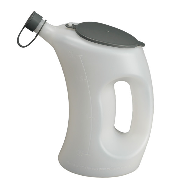 Broc verseur avec couvercle-PE 2 litres blanc-transparent