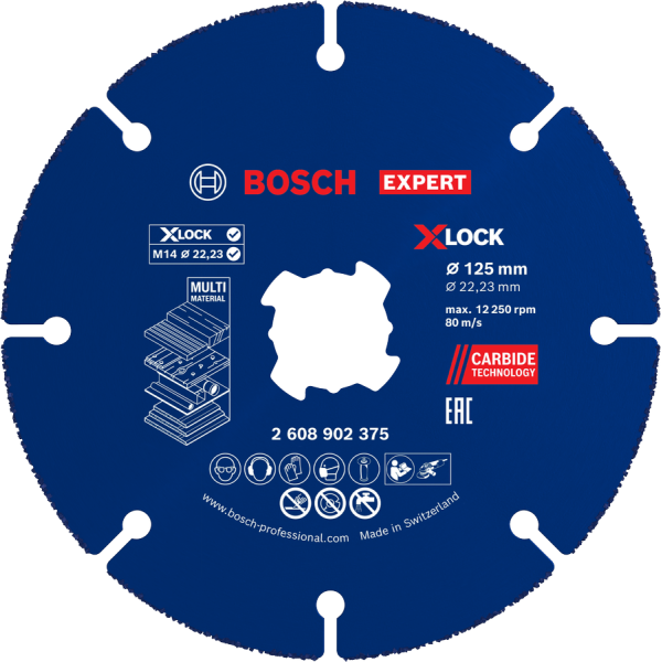 Disque à tronçonner X-LOCK EXPERT Carbide Multi Wheel 125 mm