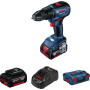Perceuse-visseuse GSR 18V-55 avec 2 batteries 5Ah en coffret L-BOXX