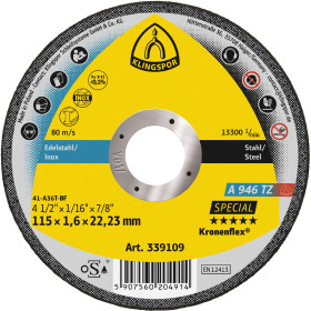 Disque à tronçonner inox et acier A 946 TZ Special