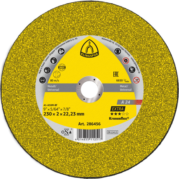 Disques à tronçonner pour Métal A 24 Extra