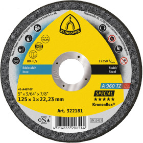 Disques à tronçonner Kronenflex pour Acier inoxydable, Acier A 960 TZ Special