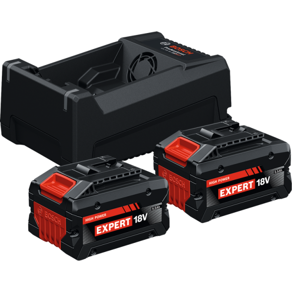 Pack de 2 batteries BOSCH EXPERT EXBA 18V 5,5 Ah avec chargeur
