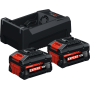 Pack de 2 batteries BOSCH EXPERT EXBA 18V 5,5 Ah avec chargeur