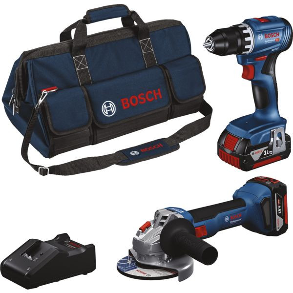Pack perceuse visseuse GSR 18V-45 + Meuleuse GWS 18V-8 + 2 batteries 4Ah + chargeur