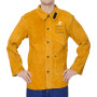 Veste de soudeur Golden Brown en cuir croûte bovin avec dos en coton ignifugé