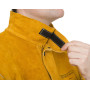 Veste de soudeur Golden Brown en cuir croûte bovin avec dos en coton ignifugé