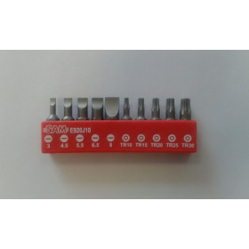 Jeu de 10 embouts de vissage Fente et Resistorx