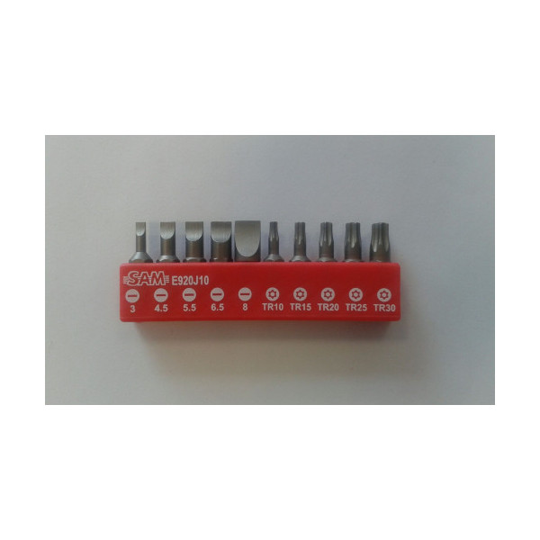 Jeu de 10 embouts de vissage Fente et Resistorx