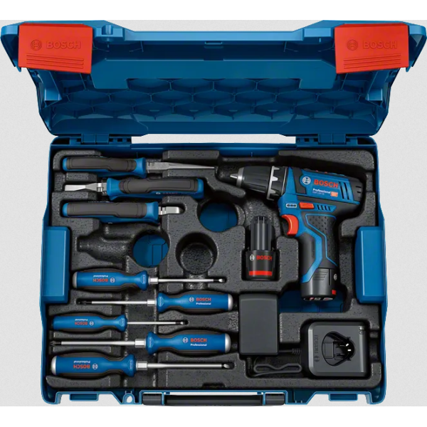Pack visseuse GSR 12V-15 avec 2 batteries 2,0 Ah et outillage